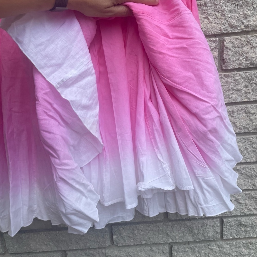 Banana Republic Linen Blend Pink and White Ombre Skirt Size Medium - Picture 4 of 8